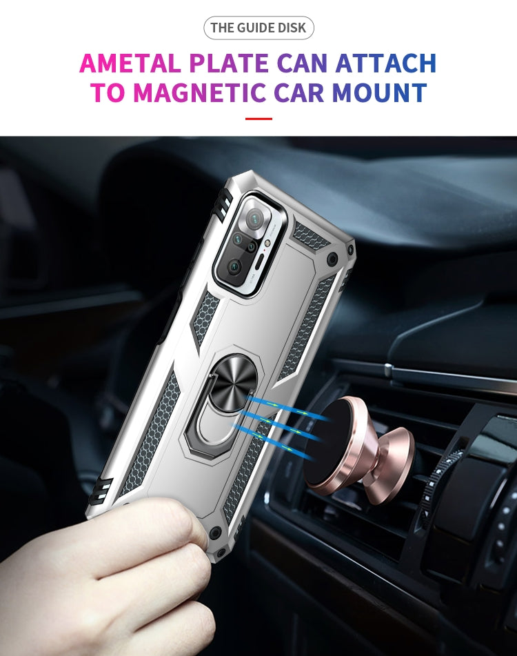 For Xiaomi Redmi Note 10 Pro Shockproof TPU + PC Protective Case with 360 Degree Rotating Holder