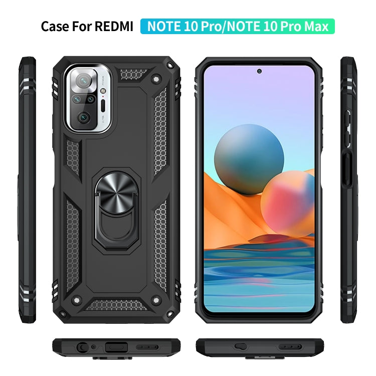 For Xiaomi Redmi Note 10 Pro Shockproof TPU + PC Protective Case with 360 Degree Rotating Holder