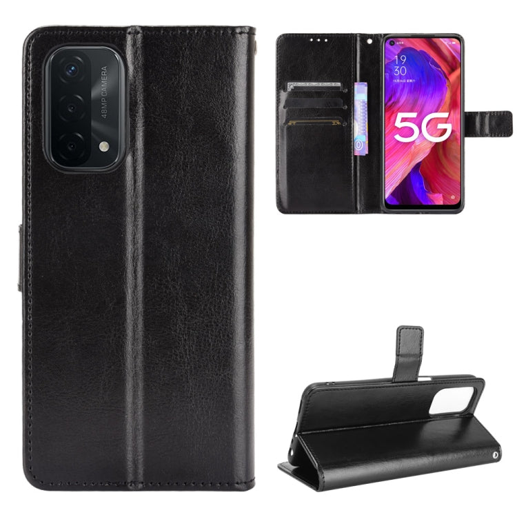 For OPPO A54 5G / A74 5G / A93 5G Crazy Horse Texture Horizontal Flip Leather Case with Holder & Card Slots & Lanyard