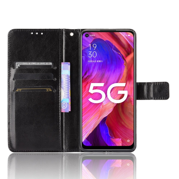 For OPPO A54 5G / A74 5G / A93 5G Crazy Horse Texture Horizontal Flip Leather Case with Holder & Card Slots & Lanyard