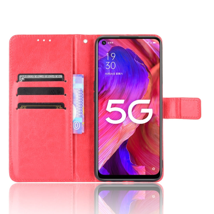 For OPPO A54 5G / A74 5G / A93 5G Crazy Horse Texture Horizontal Flip Leather Case with Holder & Card Slots & Lanyard