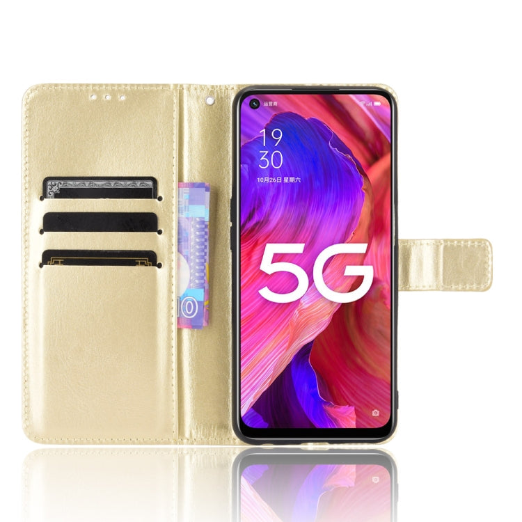 For OPPO A54 5G / A74 5G / A93 5G Crazy Horse Texture Horizontal Flip Leather Case with Holder & Card Slots & Lanyard