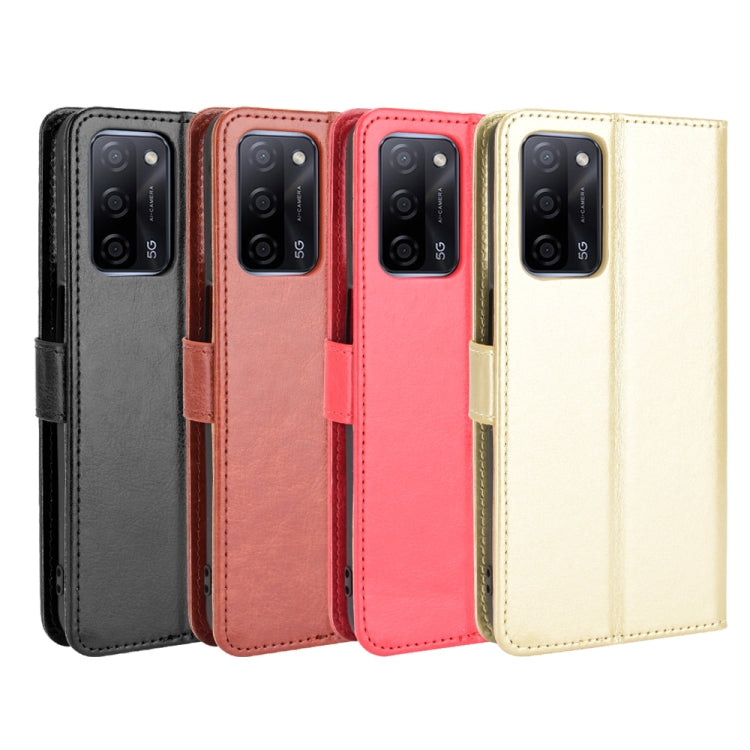 For OPPO A55 5G / A53s 5G Crazy Horse Texture Horizontal Flip Leather Case with Holder & Card Slots & Lanyard