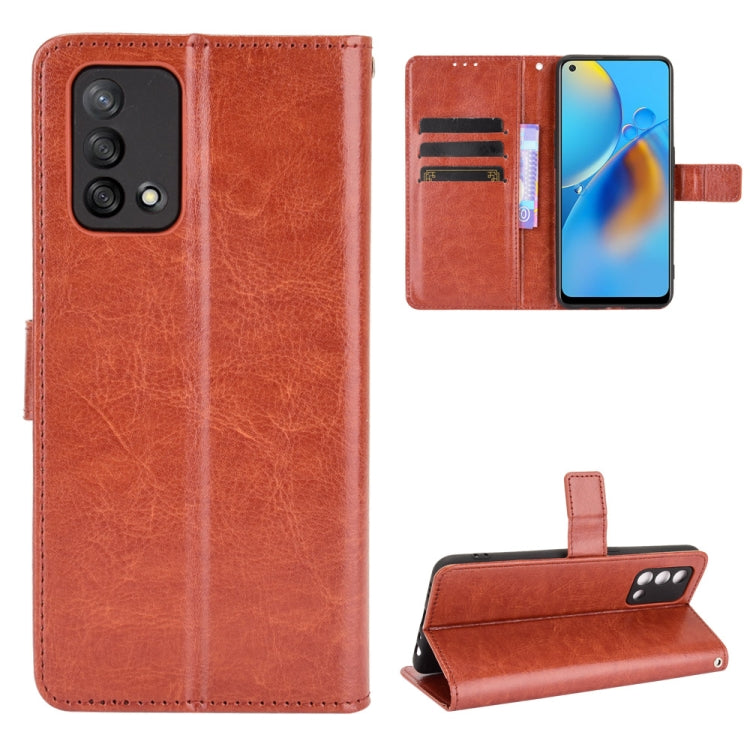 For OPPO A74 4G / F19 4G Crazy Horse Texture Horizontal Flip Leather Case with Holder & Card Slots & Lanyard