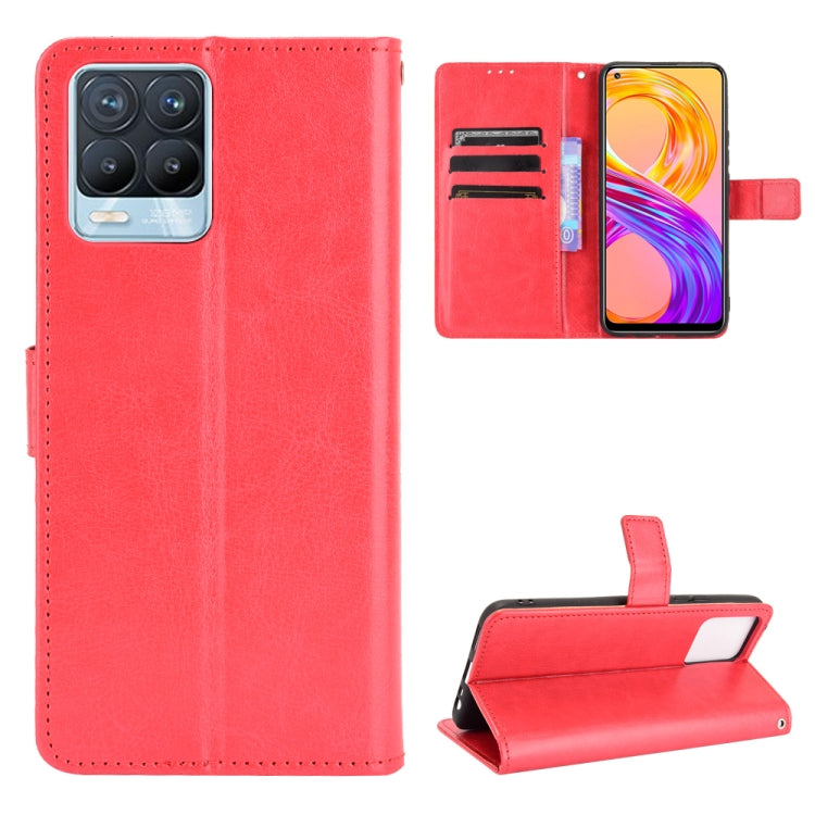 For OPPO Realme 8 4G / Realme 8 Pro 4G Crazy Horse Texture Horizontal Flip Leather Case with Holder & Card Slots & Lanyard