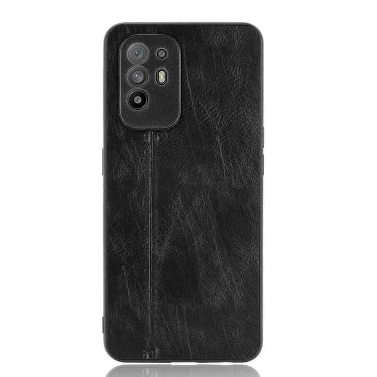 For OPPO A94 5G / F19 Pro+ 5G Shockproof Sewing Cow Skin Texture PC + PU + TPU Case