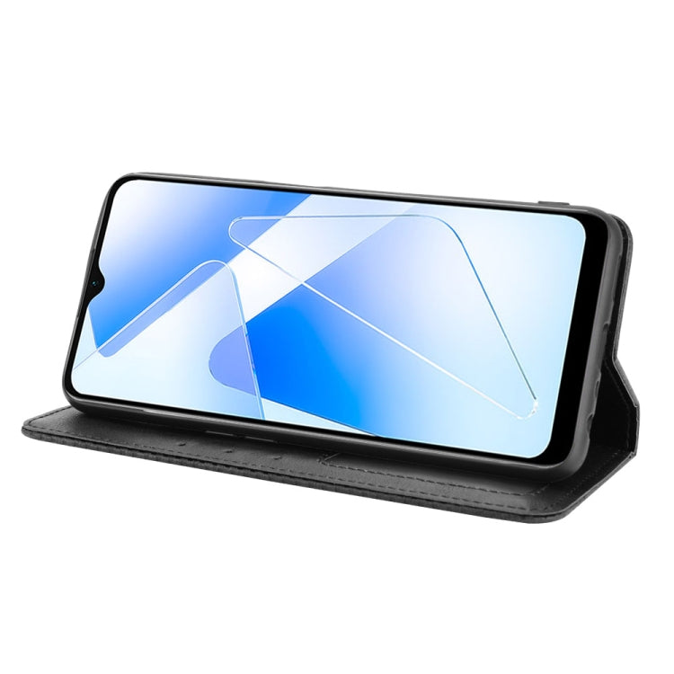 For OPPO A55 5G / A53s 5G Magnetic Buckle Retro Crazy Horse Texture Horizontal Flip Leather Case with Holder & Card Slots & Photo Frame