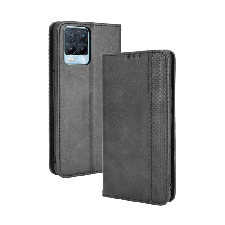 For OPPO Realme 8 4G / Realme 8 Pro 4G Magnetic Buckle Retro Crazy Horse Texture Horizontal Flip Leather Case with Holder & Card Slots & Photo Frame