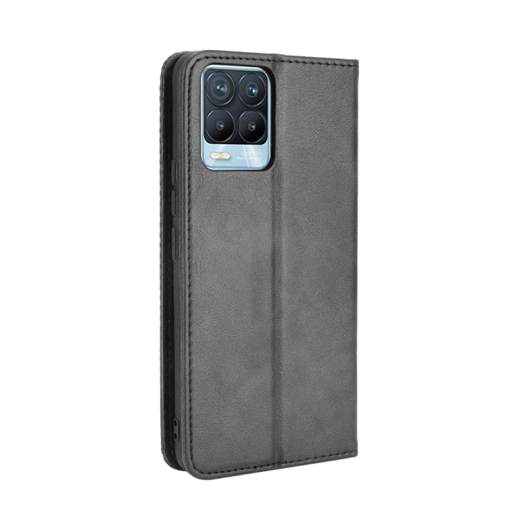 For OPPO Realme 8 4G / Realme 8 Pro 4G Magnetic Buckle Retro Crazy Horse Texture Horizontal Flip Leather Case with Holder & Card Slots & Photo Frame