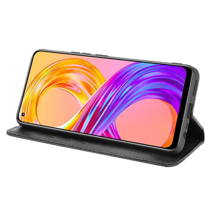 For OPPO Realme 8 4G / Realme 8 Pro 4G Magnetic Buckle Retro Crazy Horse Texture Horizontal Flip Leather Case with Holder & Card Slots & Photo Frame