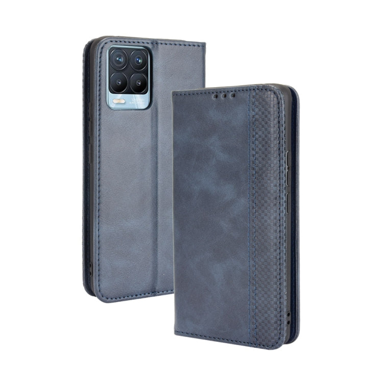 For OPPO Realme 8 4G / Realme 8 Pro 4G Magnetic Buckle Retro Crazy Horse Texture Horizontal Flip Leather Case with Holder & Card Slots & Photo Frame