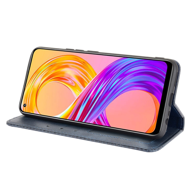 For OPPO Realme 8 4G / Realme 8 Pro 4G Magnetic Buckle Retro Crazy Horse Texture Horizontal Flip Leather Case with Holder & Card Slots & Photo Frame