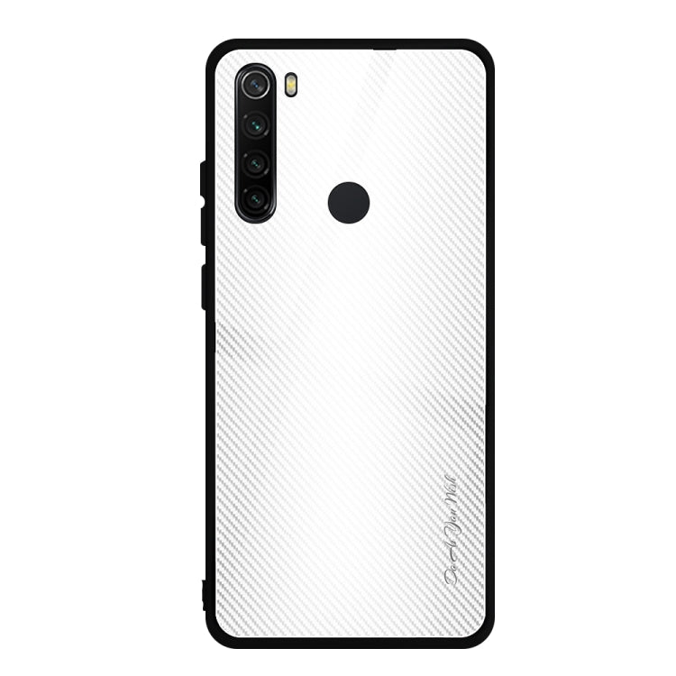 For Xiaomi Redmi Note 8 Carbon Fiber Texture Gradient Color Glass Case