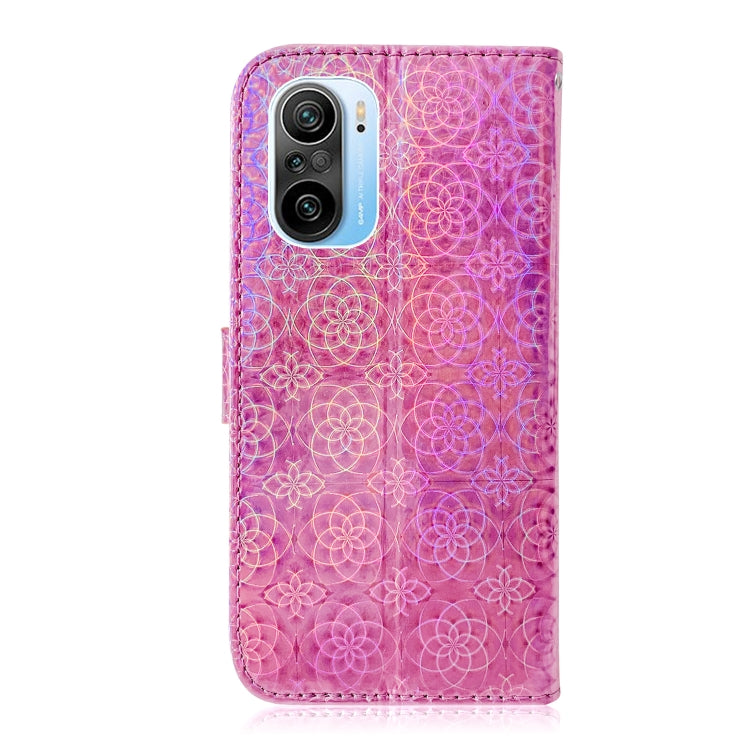 For Xiaomi Redmi K40 / K40 Pro / Poco F3 Solid Color Colorful Magnetic Buckle Horizontal Flip PU Leather Case with Holder & Card Slots & Wallet & Lanyard