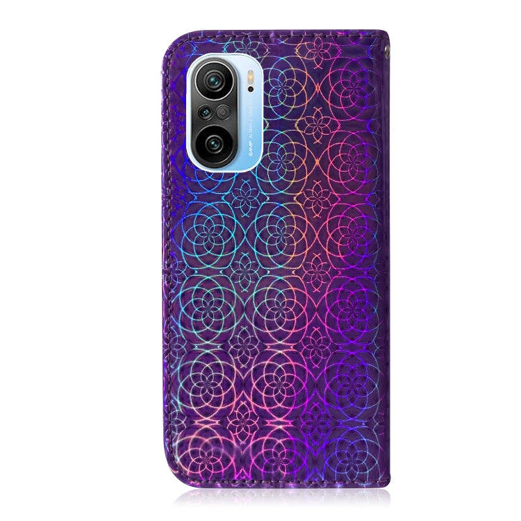 For Xiaomi Redmi K40 / K40 Pro / Poco F3 Solid Color Colorful Magnetic Buckle Horizontal Flip PU Leather Case with Holder & Card Slots & Wallet & Lanyard