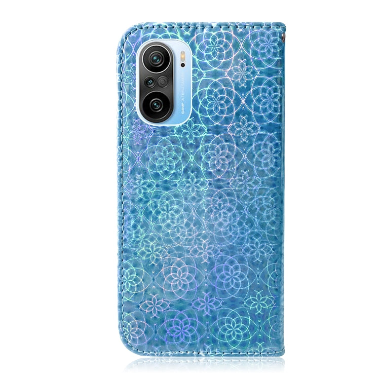 For Xiaomi Redmi K40 / K40 Pro / Poco F3 Solid Color Colorful Magnetic Buckle Horizontal Flip PU Leather Case with Holder & Card Slots & Wallet & Lanyard