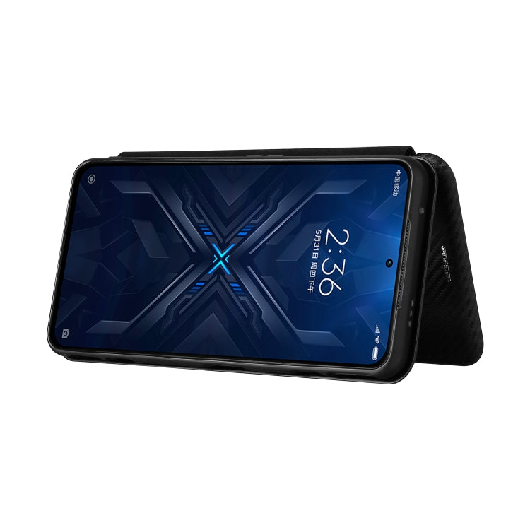 For Xiaomi Black Shark 4 / 4 Pro Carbon Fiber Texture Horizontal Flip TPU + PC + PU Leather Case with Card Slot