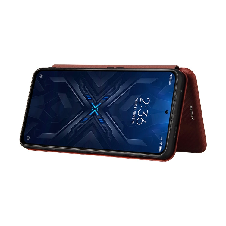 For Xiaomi Black Shark 4 / 4 Pro Carbon Fiber Texture Horizontal Flip TPU + PC + PU Leather Case with Card Slot