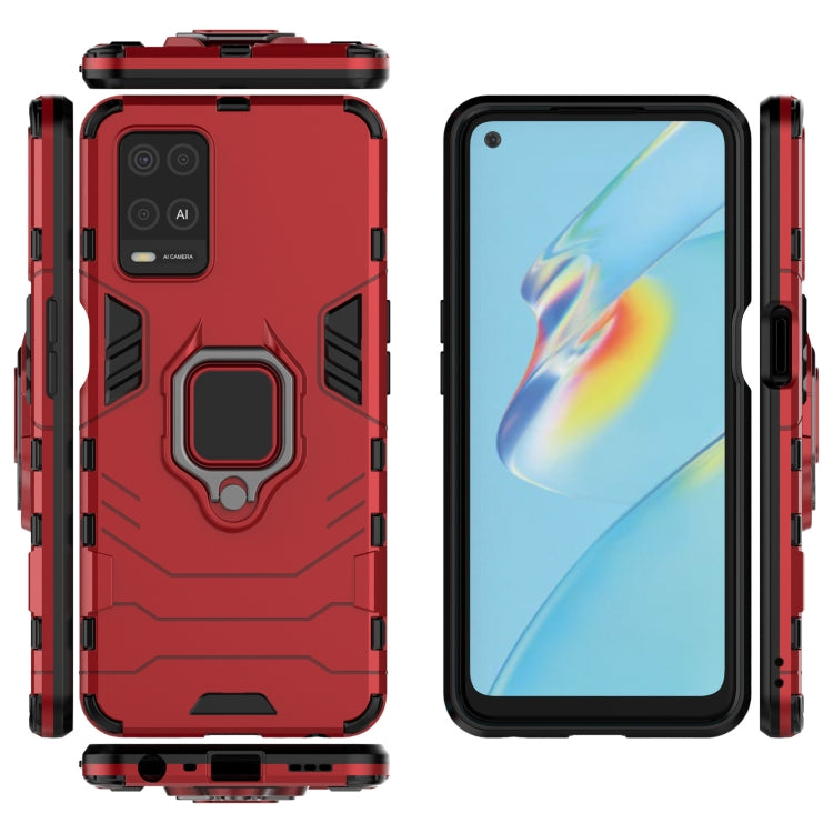 For OPPO A54 4G Shockproof PC + TPU Protective Case with Magnetic Ring Holder