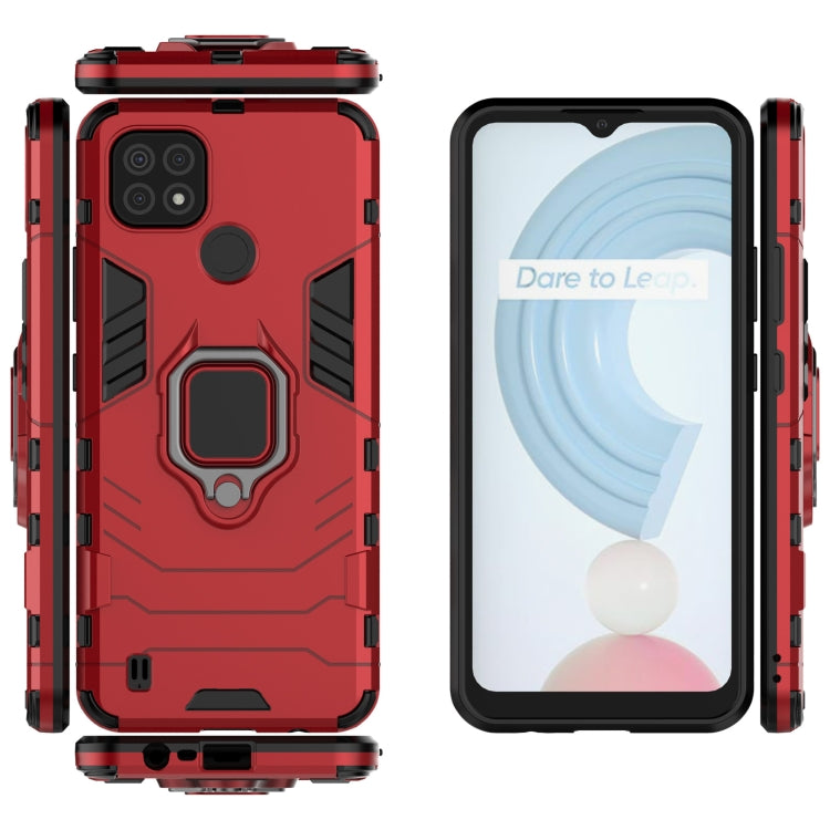 For OPPO Realme C21 Shockproof PC + TPU Protective Case with Magnetic Ring Holder