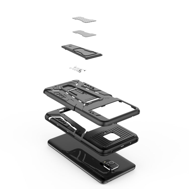 For Xiaomi Redmi Note 9S War Chariot Series Armor All-inclusive Shockproof PC + TPU Protective Case with Invisible Holder