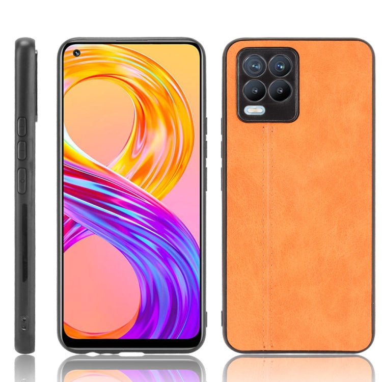 For OPPO Realme 8 4G / Realme 8 Pro Shockproof Sewing Cow Pattern Skin PC + PU + TPU Case