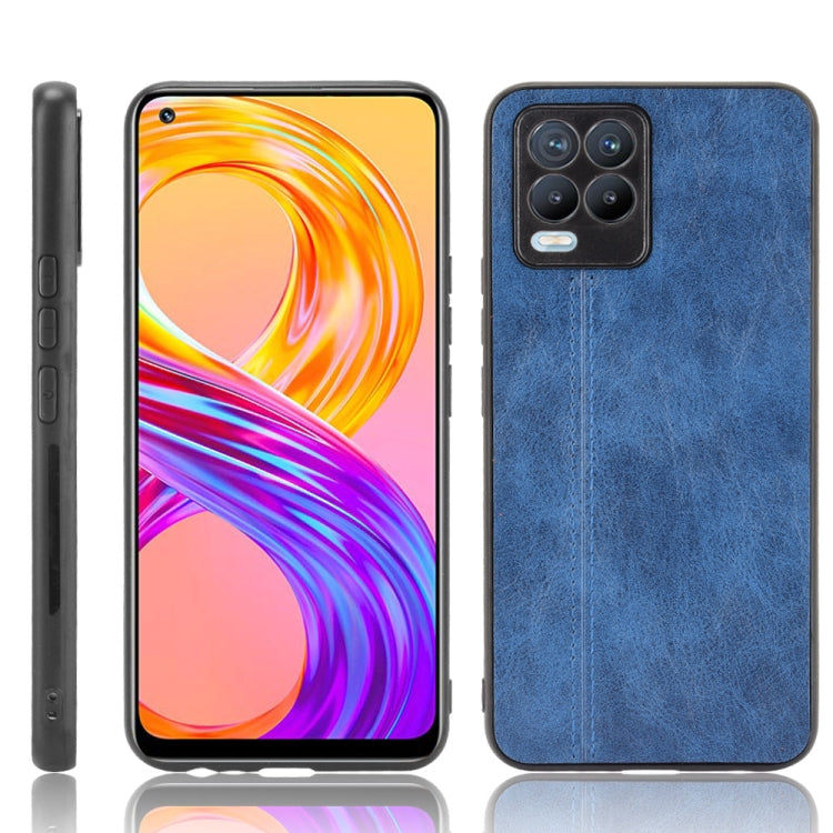 For OPPO Realme 8 4G / Realme 8 Pro Shockproof Sewing Cow Pattern Skin PC + PU + TPU Case