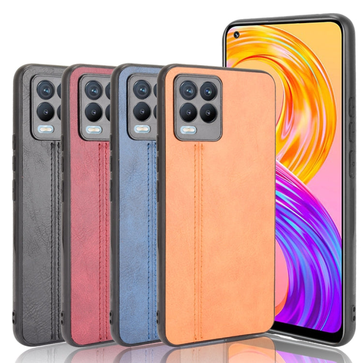 For OPPO Realme 8 4G / Realme 8 Pro Shockproof Sewing Cow Pattern Skin PC + PU + TPU Case