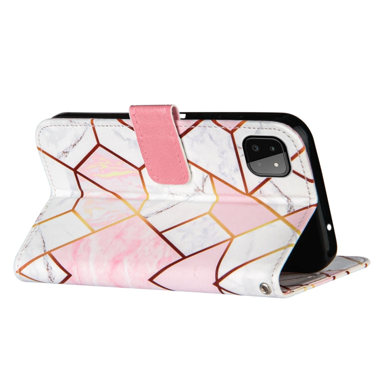 For Samsung Galaxy A22 5G Marble Stitching Horizontal Flip PU Leather Case with Holder & Card Slots & Wallet & Lanyard