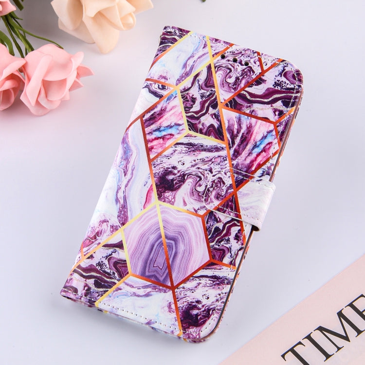 For Samsung Galaxy A22 5G Marble Stitching Horizontal Flip PU Leather Case with Holder & Card Slots & Wallet & Lanyard