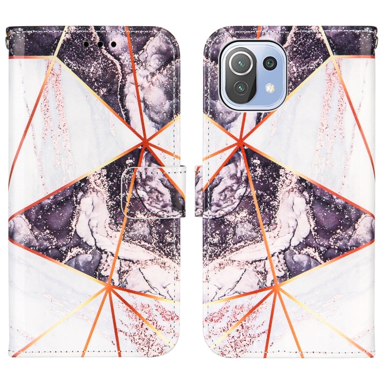 For Xiaomi Mi 11 Lite Marble Stitching Horizontal Flip PU Leather Case with Holder & Card Slots & Wallet & Lanyard