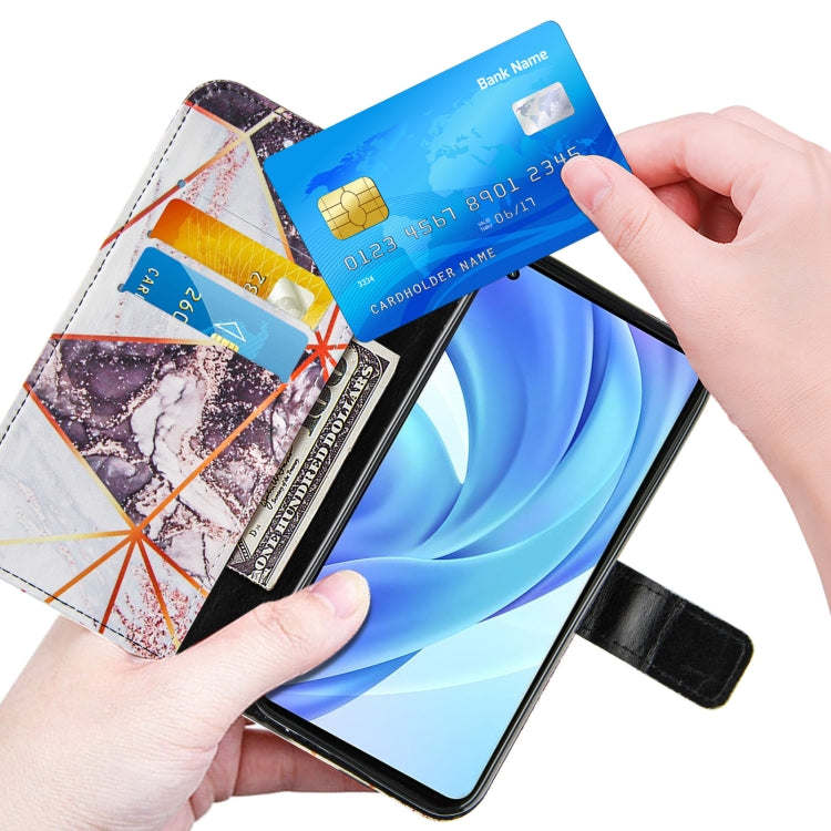 For Xiaomi Mi 11 Lite Marble Stitching Horizontal Flip PU Leather Case with Holder & Card Slots & Wallet & Lanyard