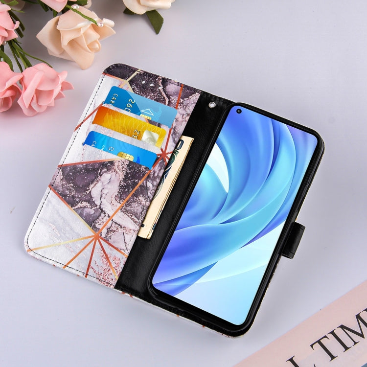 For Xiaomi Mi 11 Lite Marble Stitching Horizontal Flip PU Leather Case with Holder & Card Slots & Wallet & Lanyard