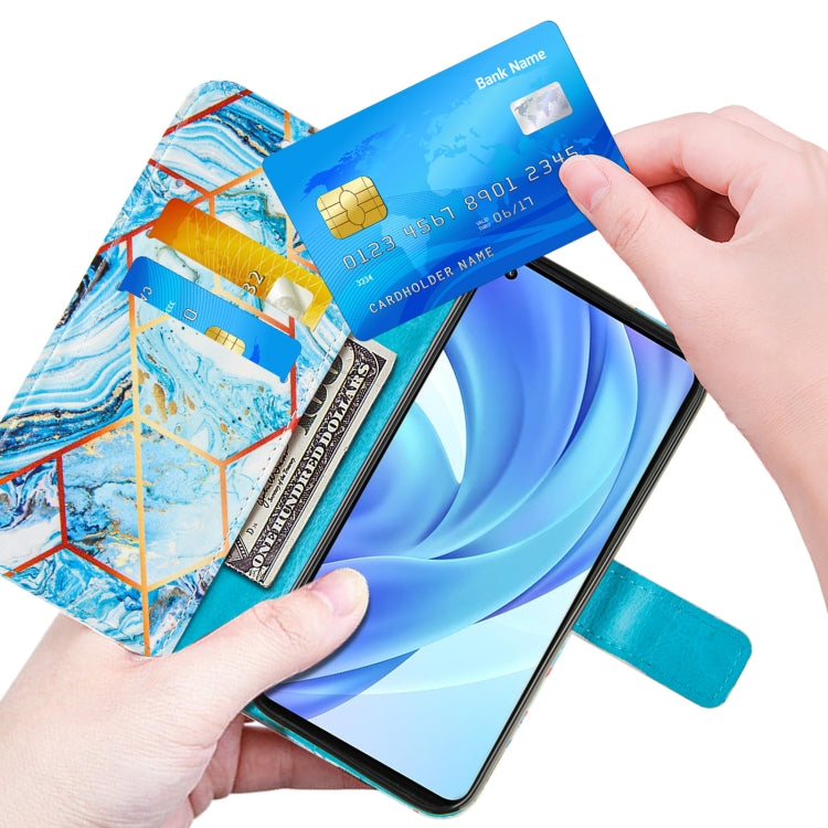 For Xiaomi Mi 11 Lite Marble Stitching Horizontal Flip PU Leather Case with Holder & Card Slots & Wallet & Lanyard