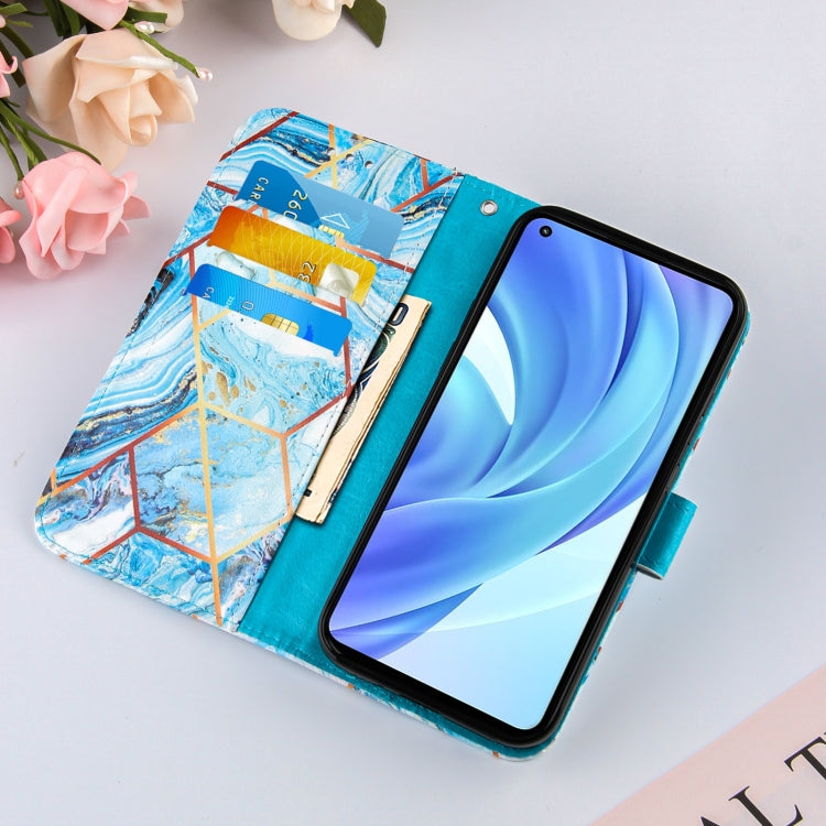 For Xiaomi Mi 11 Lite Marble Stitching Horizontal Flip PU Leather Case with Holder & Card Slots & Wallet & Lanyard