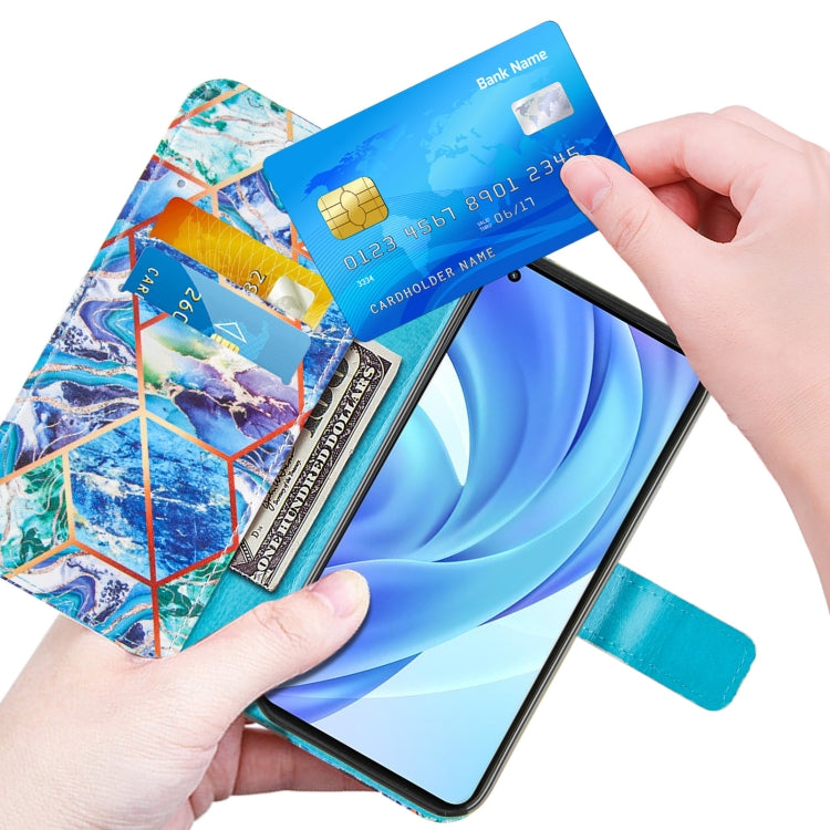 For Xiaomi Mi 11 Lite Marble Stitching Horizontal Flip PU Leather Case with Holder & Card Slots & Wallet & Lanyard