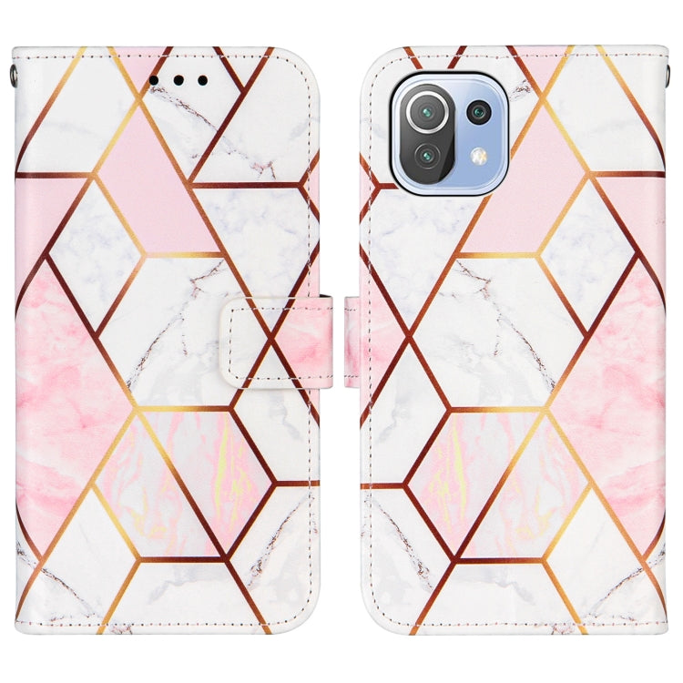 For Xiaomi Mi 11 Lite Marble Stitching Horizontal Flip PU Leather Case with Holder & Card Slots & Wallet & Lanyard