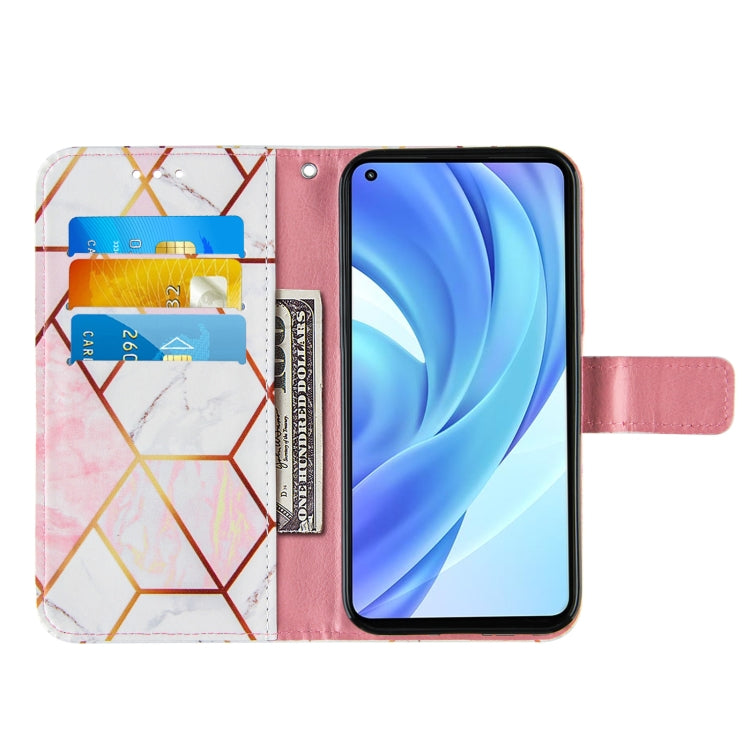 For Xiaomi Mi 11 Lite Marble Stitching Horizontal Flip PU Leather Case with Holder & Card Slots & Wallet & Lanyard