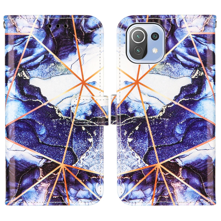 For Xiaomi Mi 11 Lite Marble Stitching Horizontal Flip PU Leather Case with Holder & Card Slots & Wallet & Lanyard