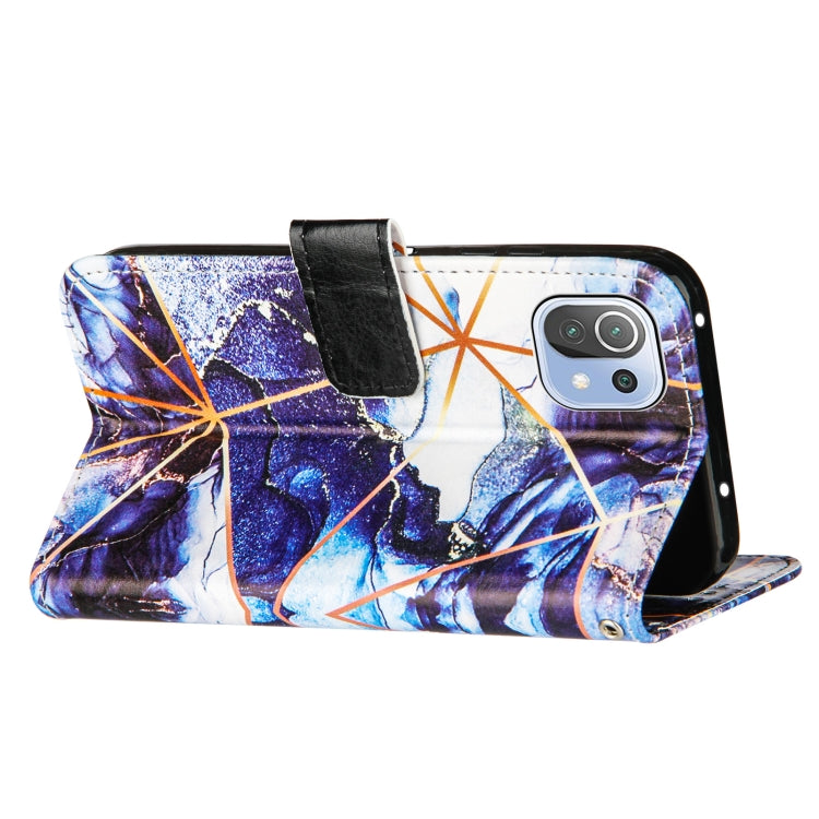 For Xiaomi Mi 11 Lite Marble Stitching Horizontal Flip PU Leather Case with Holder & Card Slots & Wallet & Lanyard