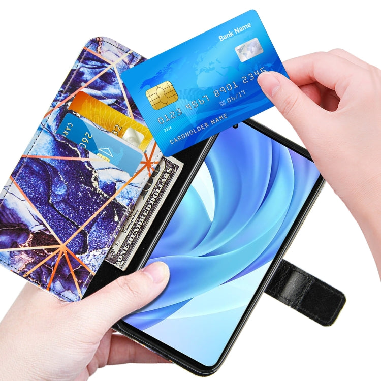 For Xiaomi Mi 11 Lite Marble Stitching Horizontal Flip PU Leather Case with Holder & Card Slots & Wallet & Lanyard