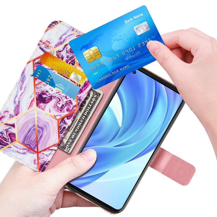 For Xiaomi Mi 11 Lite Marble Stitching Horizontal Flip PU Leather Case with Holder & Card Slots & Wallet & Lanyard