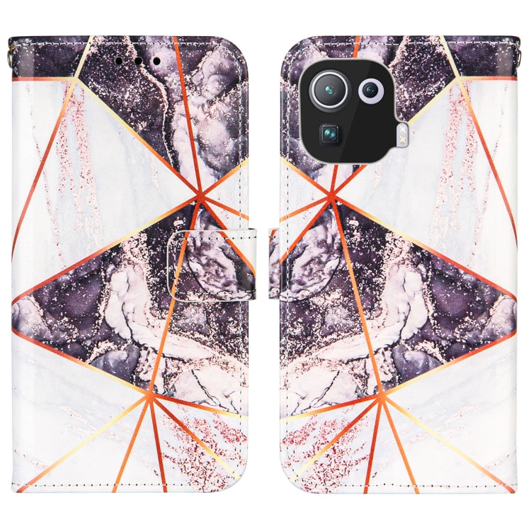 For Xiaomi Mi 11 Pro Marble Stitching Horizontal Flip PU Leather Case with Holder & Card Slots & Wallet & Lanyard