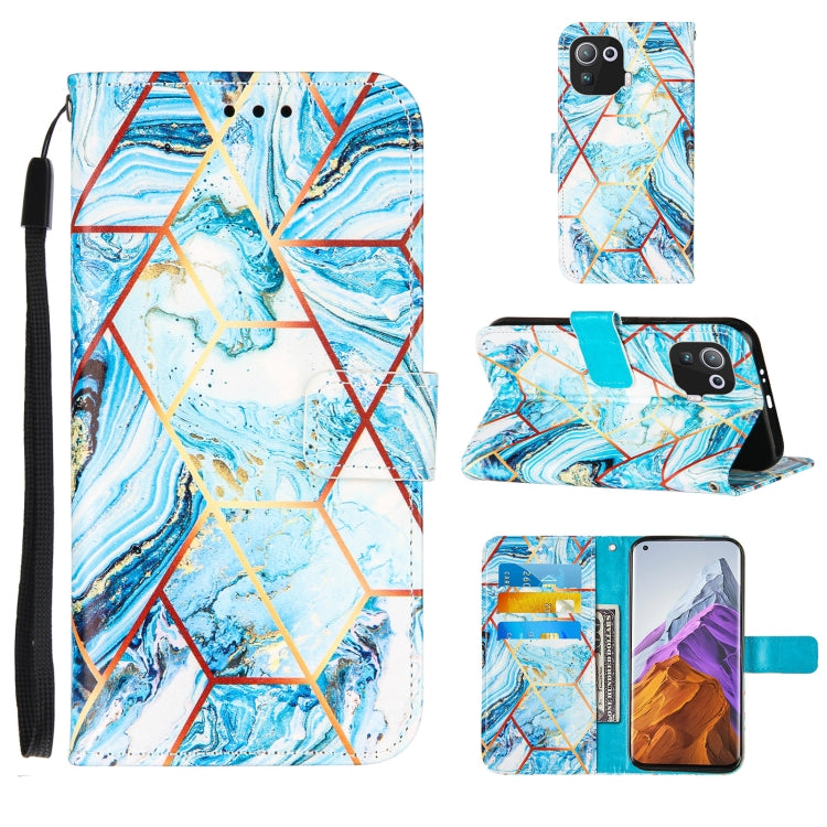 For Xiaomi Mi 11 Pro Marble Stitching Horizontal Flip PU Leather Case with Holder & Card Slots & Wallet & Lanyard