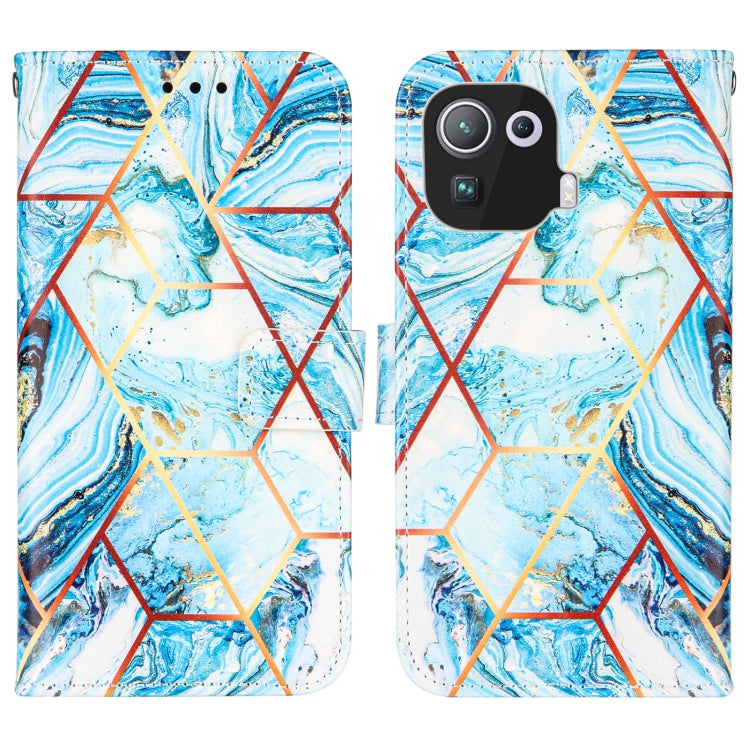 For Xiaomi Mi 11 Pro Marble Stitching Horizontal Flip PU Leather Case with Holder & Card Slots & Wallet & Lanyard