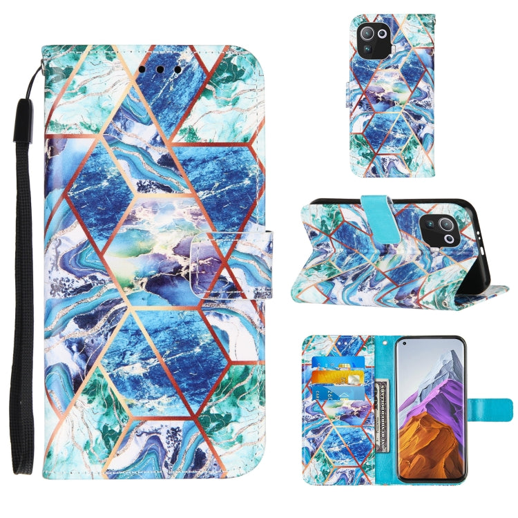 For Xiaomi Mi 11 Pro Marble Stitching Horizontal Flip PU Leather Case with Holder & Card Slots & Wallet & Lanyard
