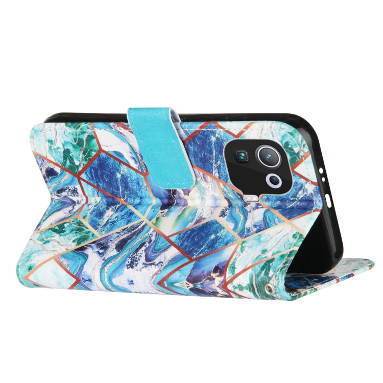 For Xiaomi Mi 11 Pro Marble Stitching Horizontal Flip PU Leather Case with Holder & Card Slots & Wallet & Lanyard