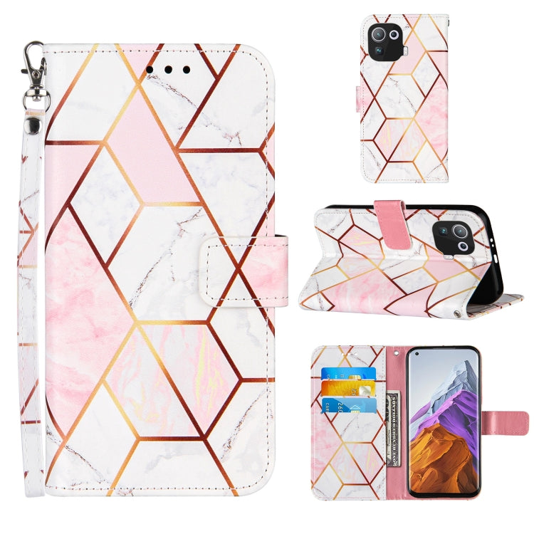 For Xiaomi Mi 11 Pro Marble Stitching Horizontal Flip PU Leather Case with Holder & Card Slots & Wallet & Lanyard