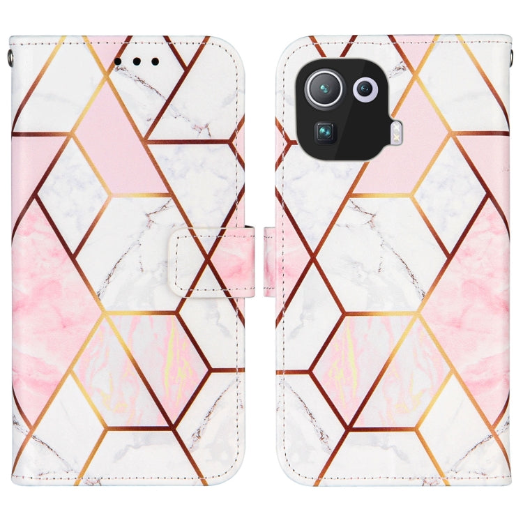 For Xiaomi Mi 11 Pro Marble Stitching Horizontal Flip PU Leather Case with Holder & Card Slots & Wallet & Lanyard