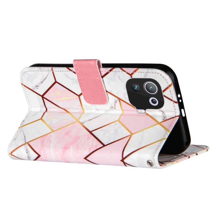 For Xiaomi Mi 11 Pro Marble Stitching Horizontal Flip PU Leather Case with Holder & Card Slots & Wallet & Lanyard